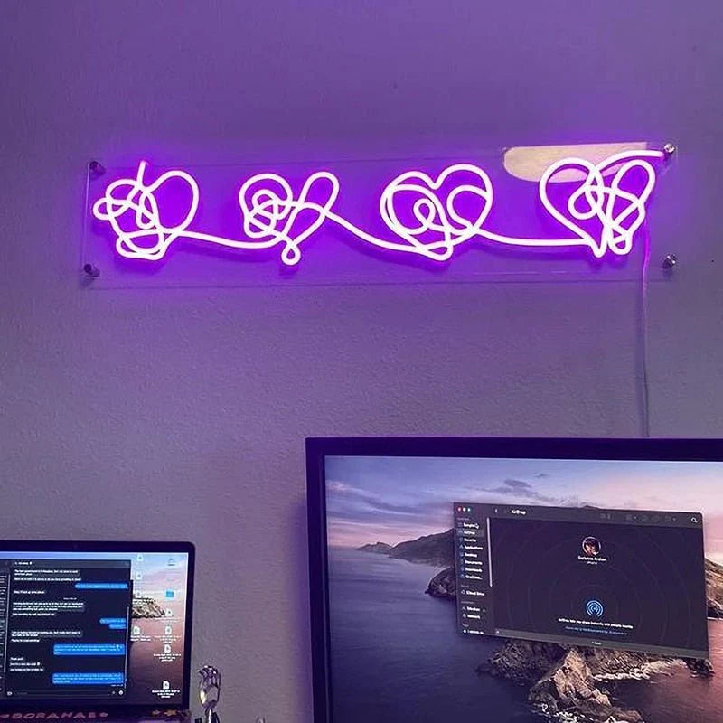 HDJSign - BTS Love yourself hearts Neon Sign HDJ Sign