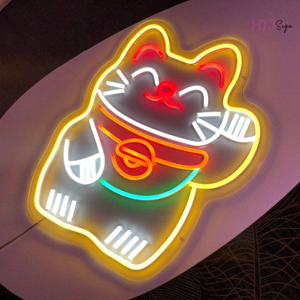 HDJSign - Chinese Lucky Kitty Neon Sign HDJ Sign