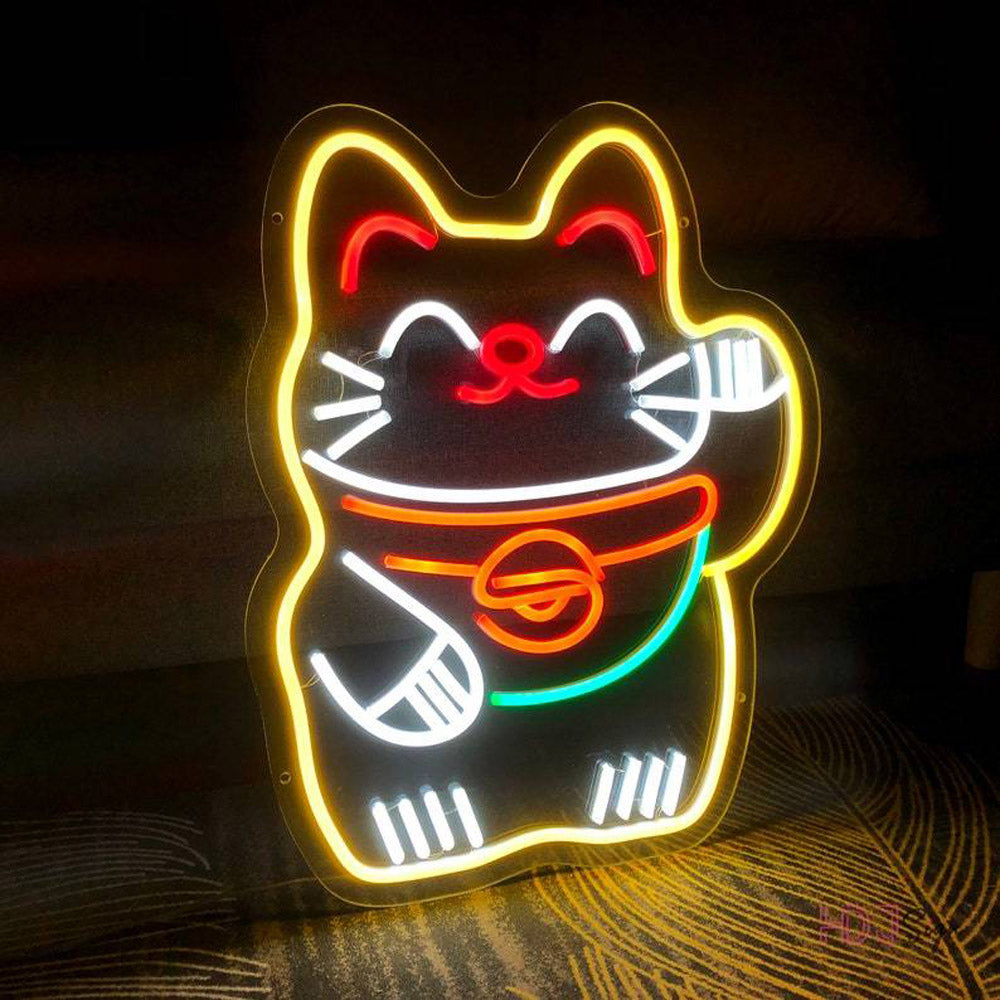 HDJSign - Chinese Lucky Kitty Neon Sign HDJ Sign