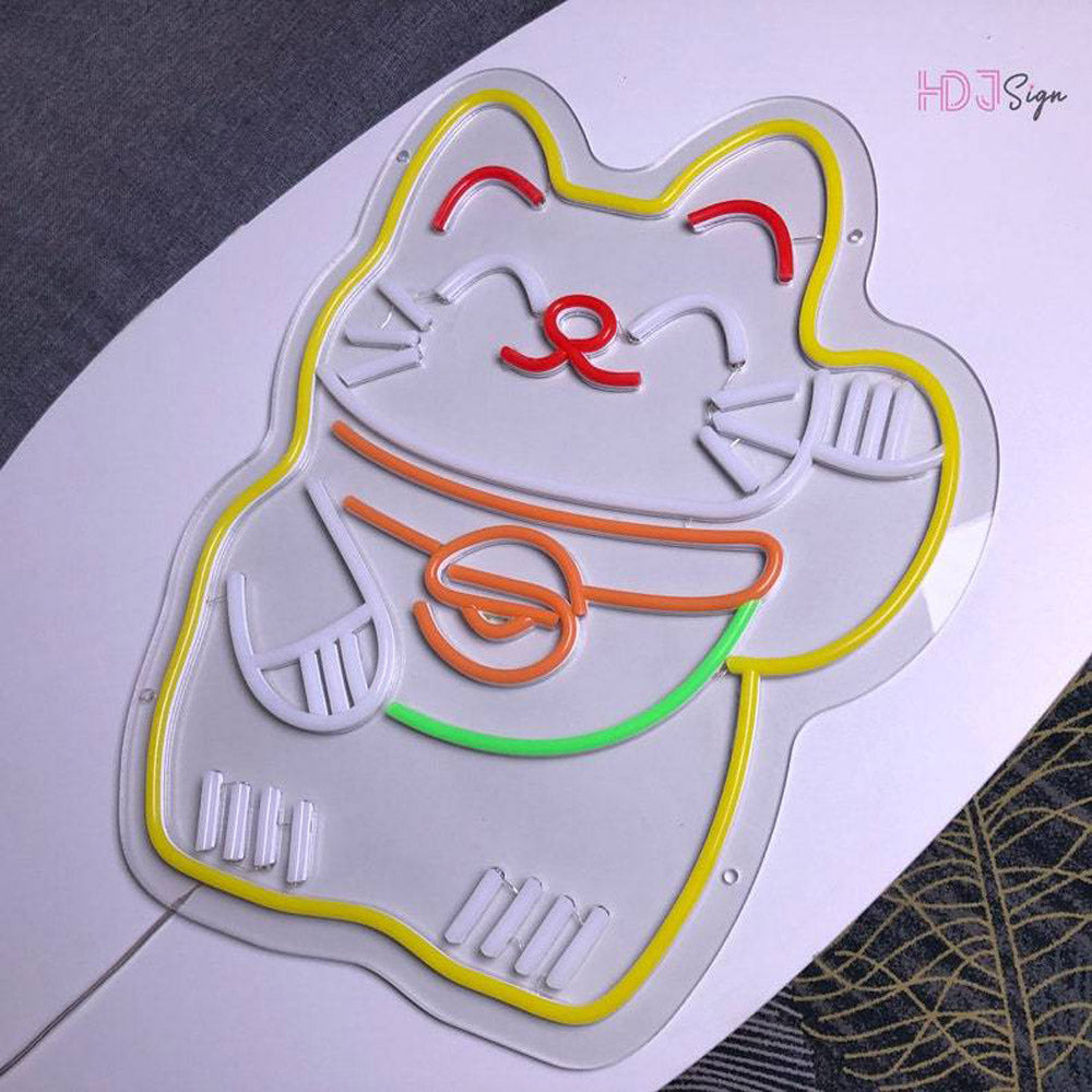 HDJSign - Chinese Lucky Kitty Neon Sign HDJ Sign