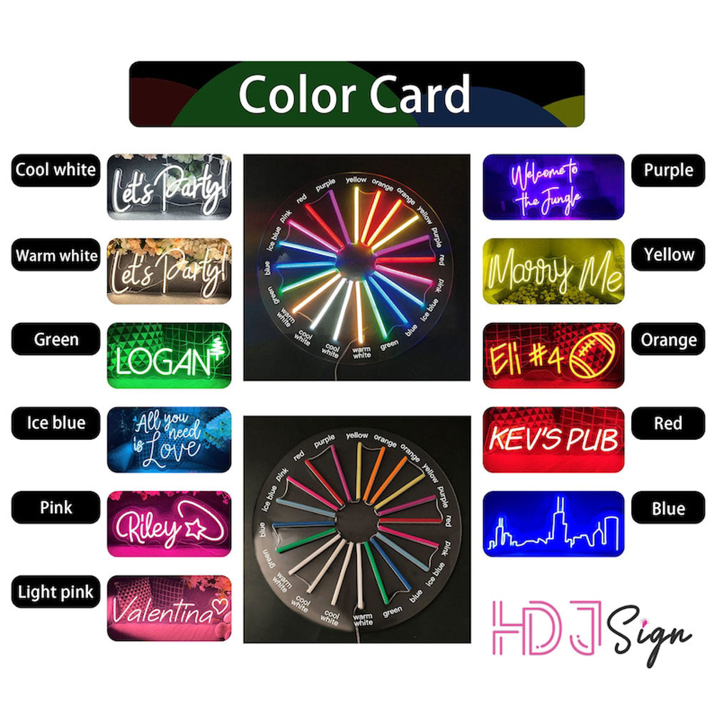 HDJSign - Custom Initials Mirror Neon Sign HDJ Sign