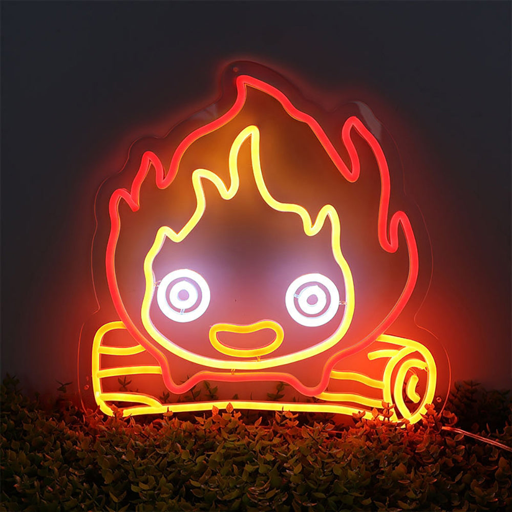 HDJSign - Cute Calcifer Flame Neon Sign HDJ Sign