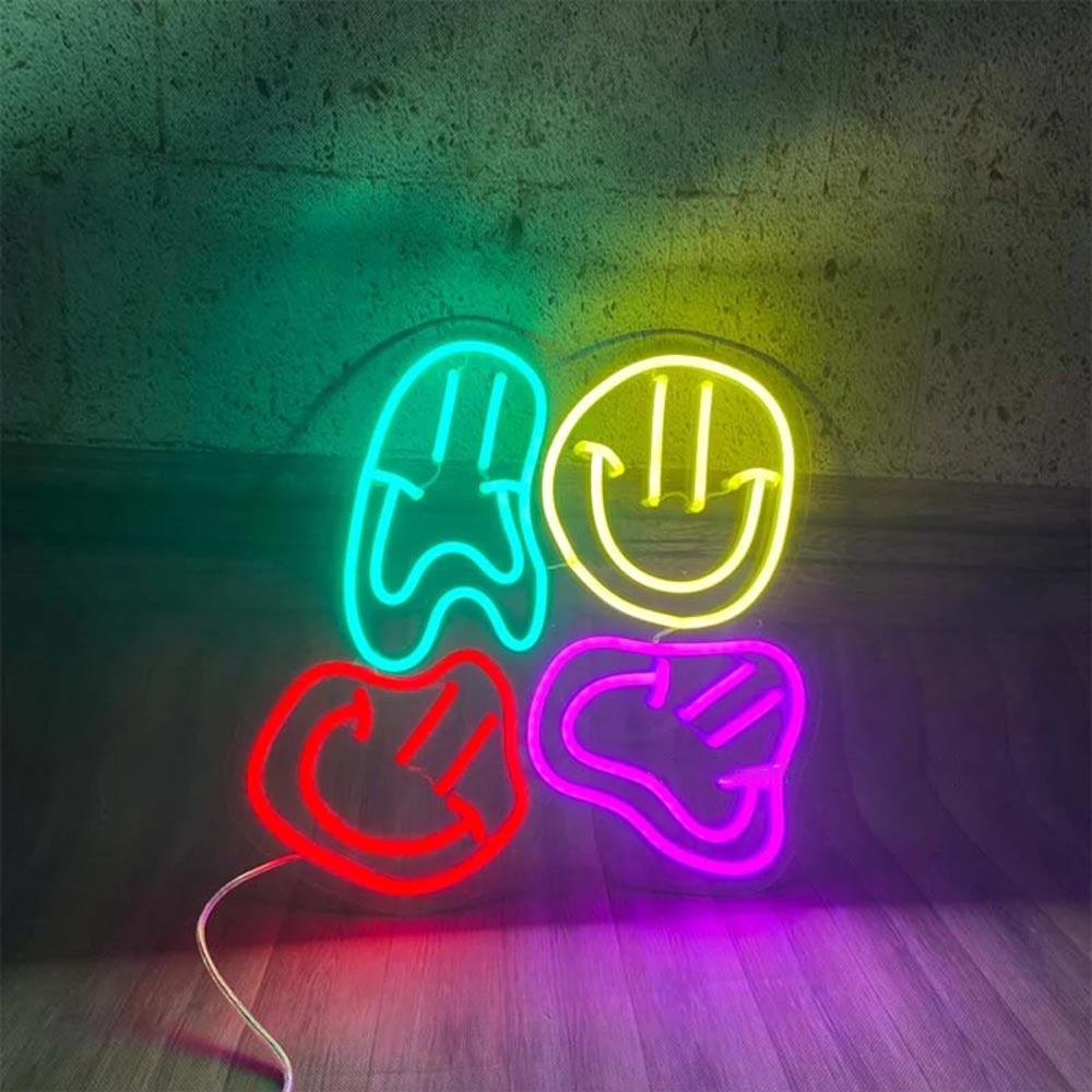 HDJSign - Distorted Smile Face Emoji Neon Sign HDJ Sign