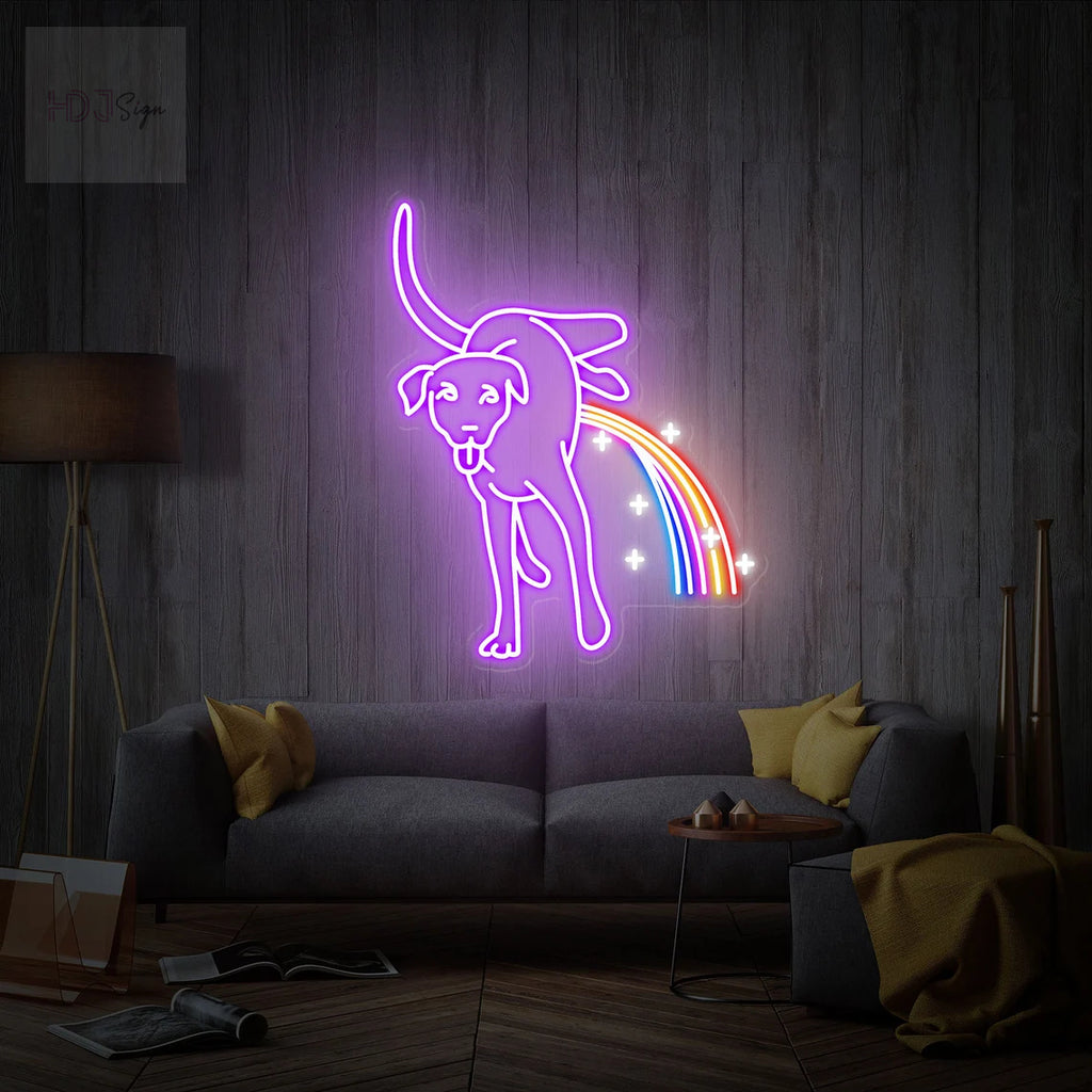 HDJSign - Dog peeing neon light HDJ Sign