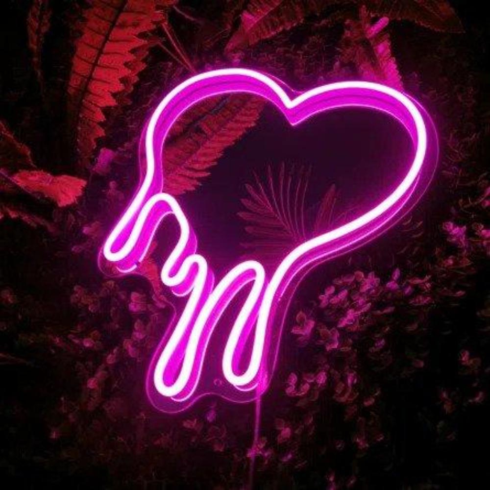 HDJSign - Dripping Heart Mirror Neon Sign HDJ Sign