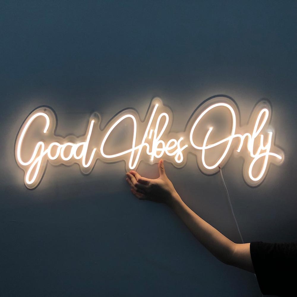 HDJSign - Good Vibes Only Quote Neon Sign HDJ Sign