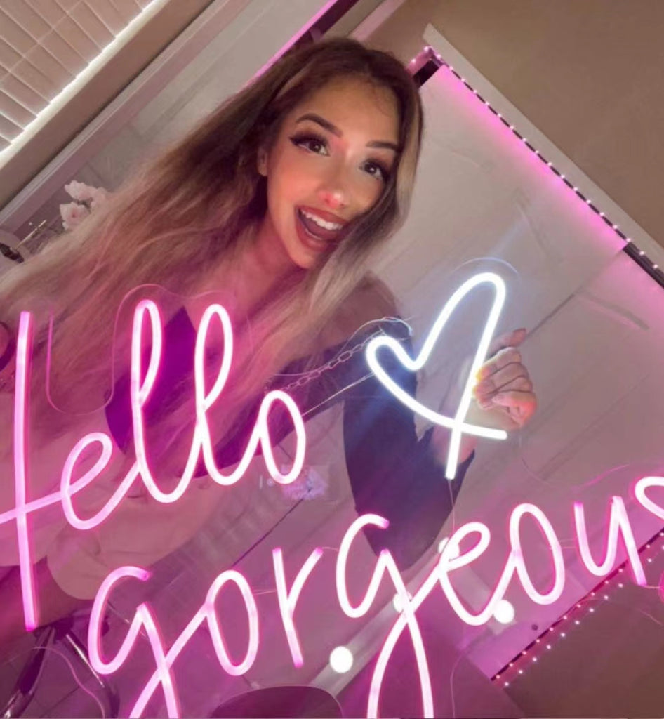 HDJSign - Hello Gorgeous Neon Signs | Salon Neon Sign HDJ Sign