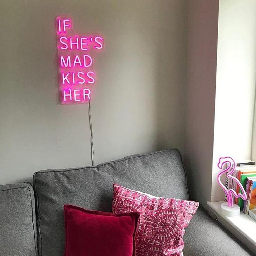 HDJSign - If She's Mad Kiss Her Quote Neon Sign HDJ Sign