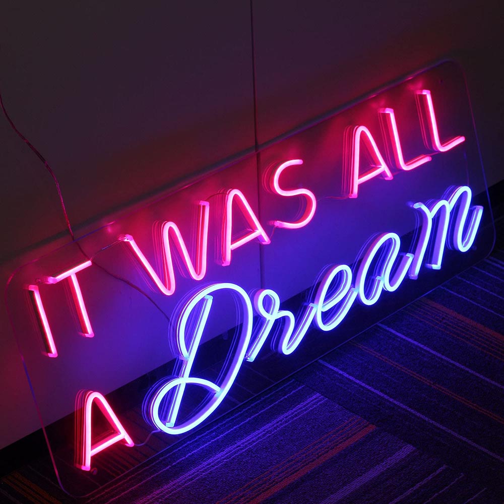 HDJSign - It Was All A Dream Quote Neon Sign HDJ Sign