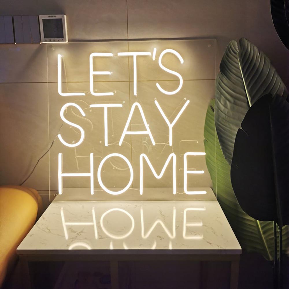 HDJSign - Let's Stay Home Quote Neon Sign HDJ Sign