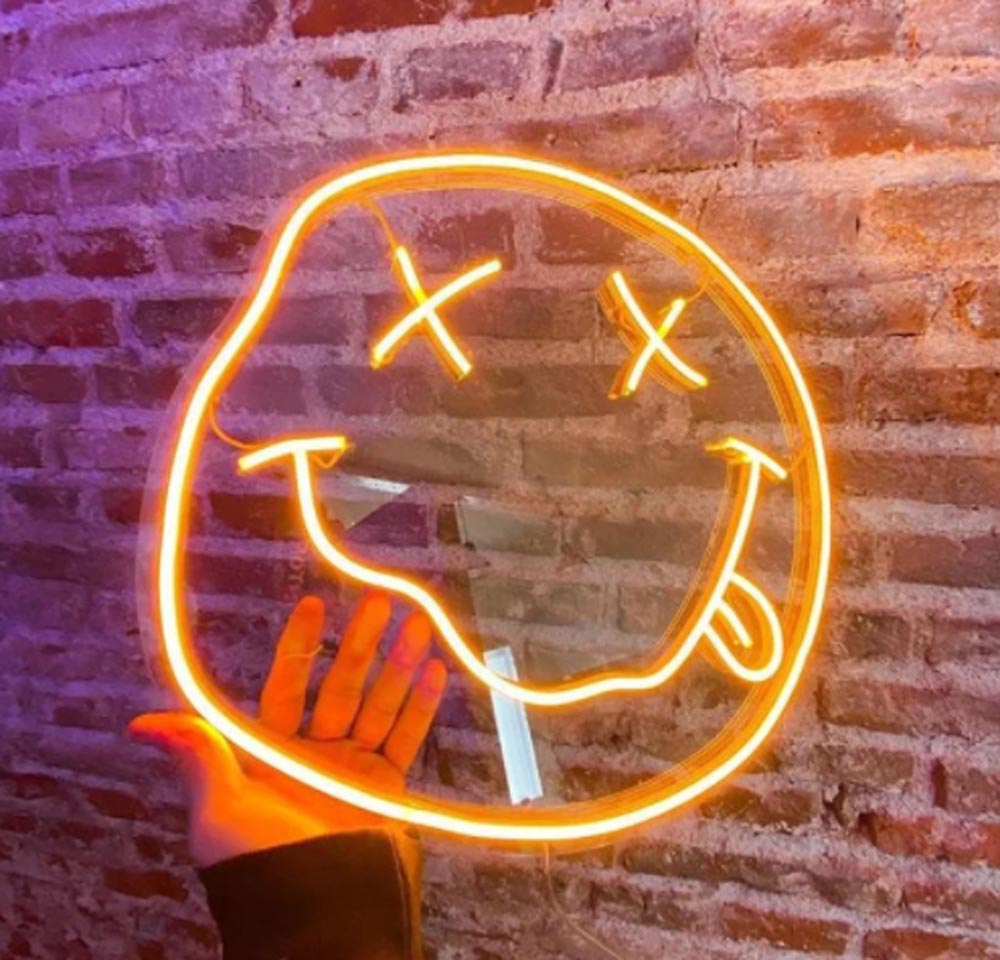 HDJSign - Melting Smiley Face Emoji Neon Sign HDJ Sign