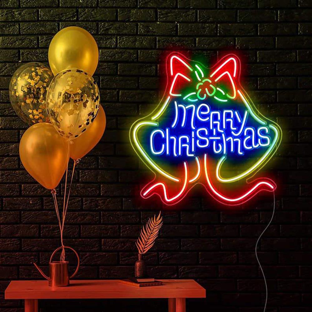 HDJSign - Merry Christmas Bell Holiday Neon Sign HDJ Sign