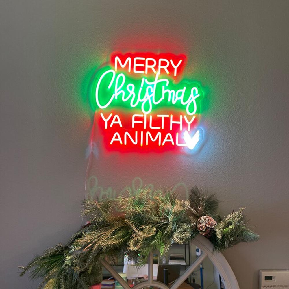 HDJSign - Merry Christmas Ya Filthy Animal Holiday Neon Sign HDJ Sign