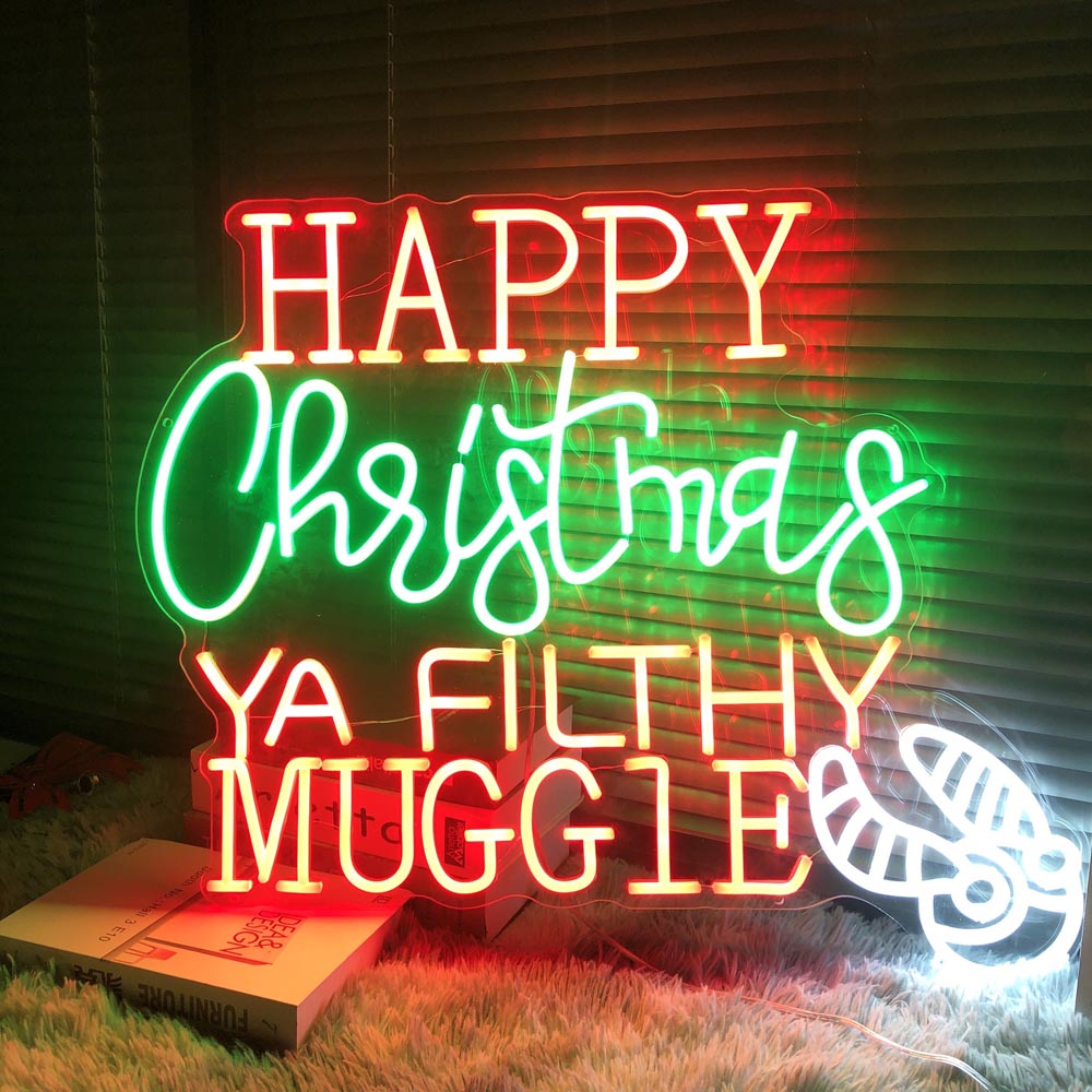 HDJSign - Merry Christmas Ya Filthy Muggle Holiday Neon Sign HDJ Sign