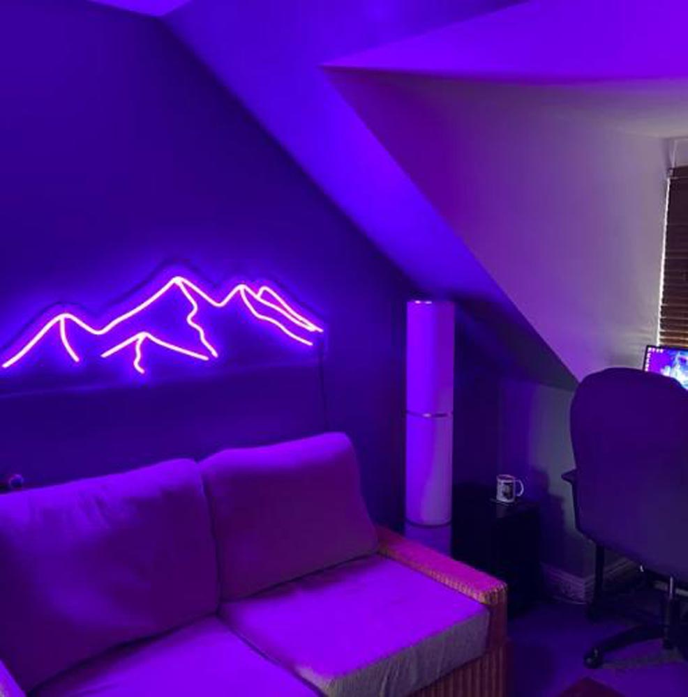 HDJSign - Mountains Home Neon light HDJ Sign