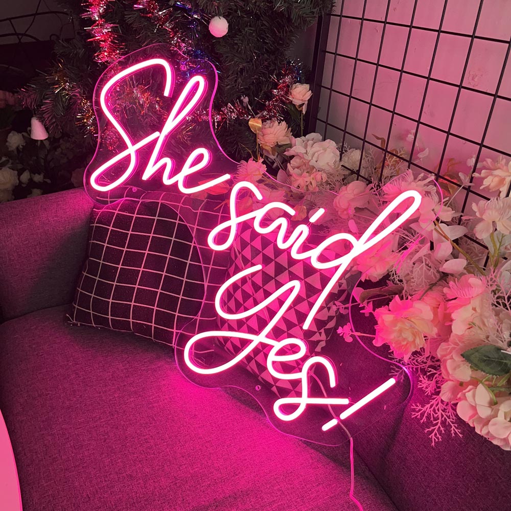 HDJSign - She Said Yes Wedding Neon Sign HDJ Sign