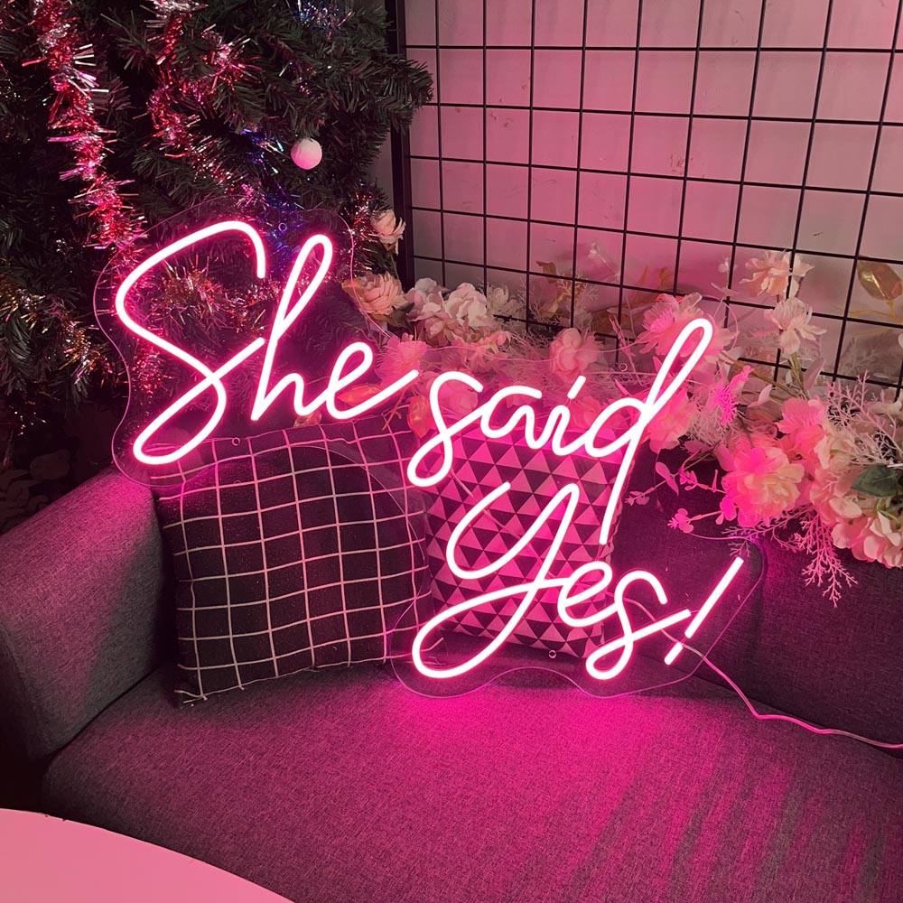 HDJSign - She Said Yes Wedding Neon Sign HDJ Sign