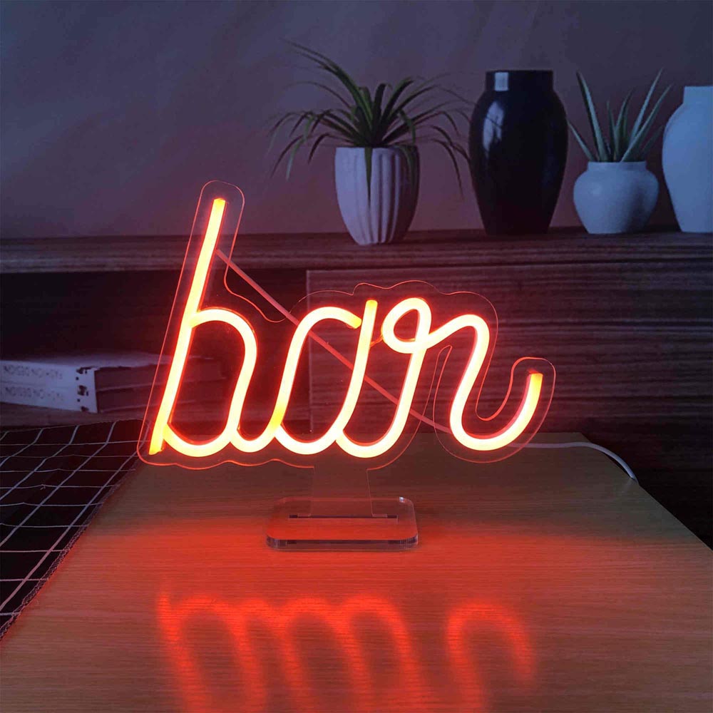 Left Right Neon Sign HDJSign - Small Bar Wall Decor USB Neon Sign