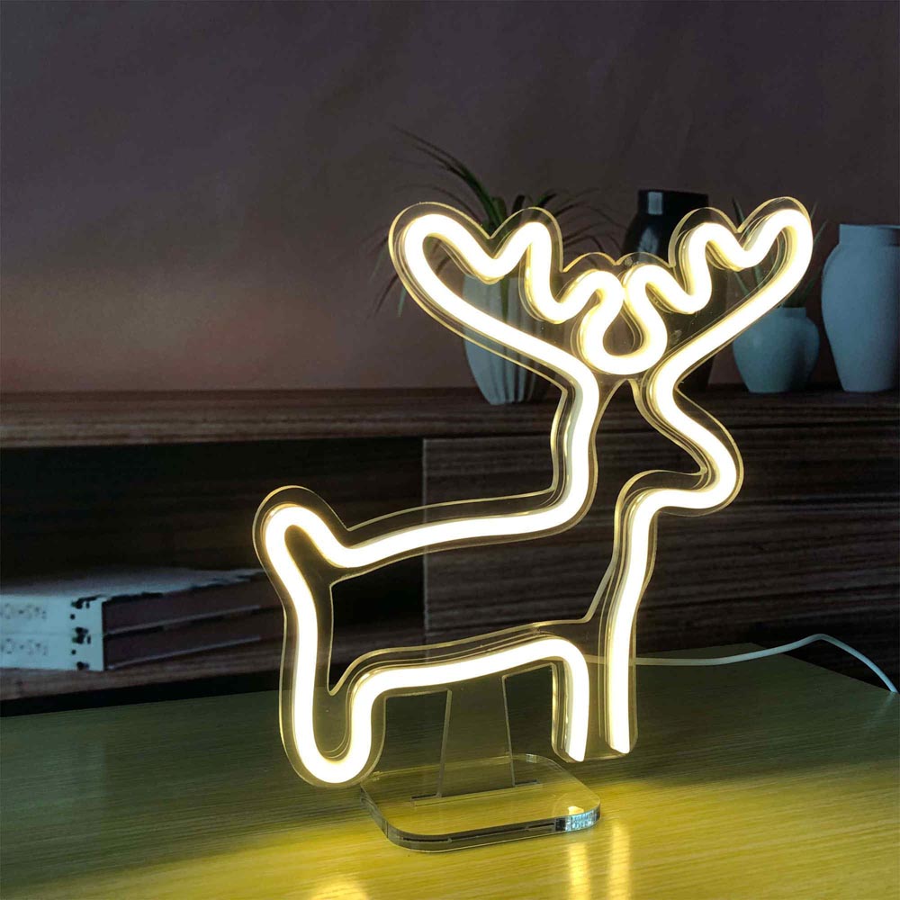 HDJSign - Small Deer USB Neon Sign HDJ Sign