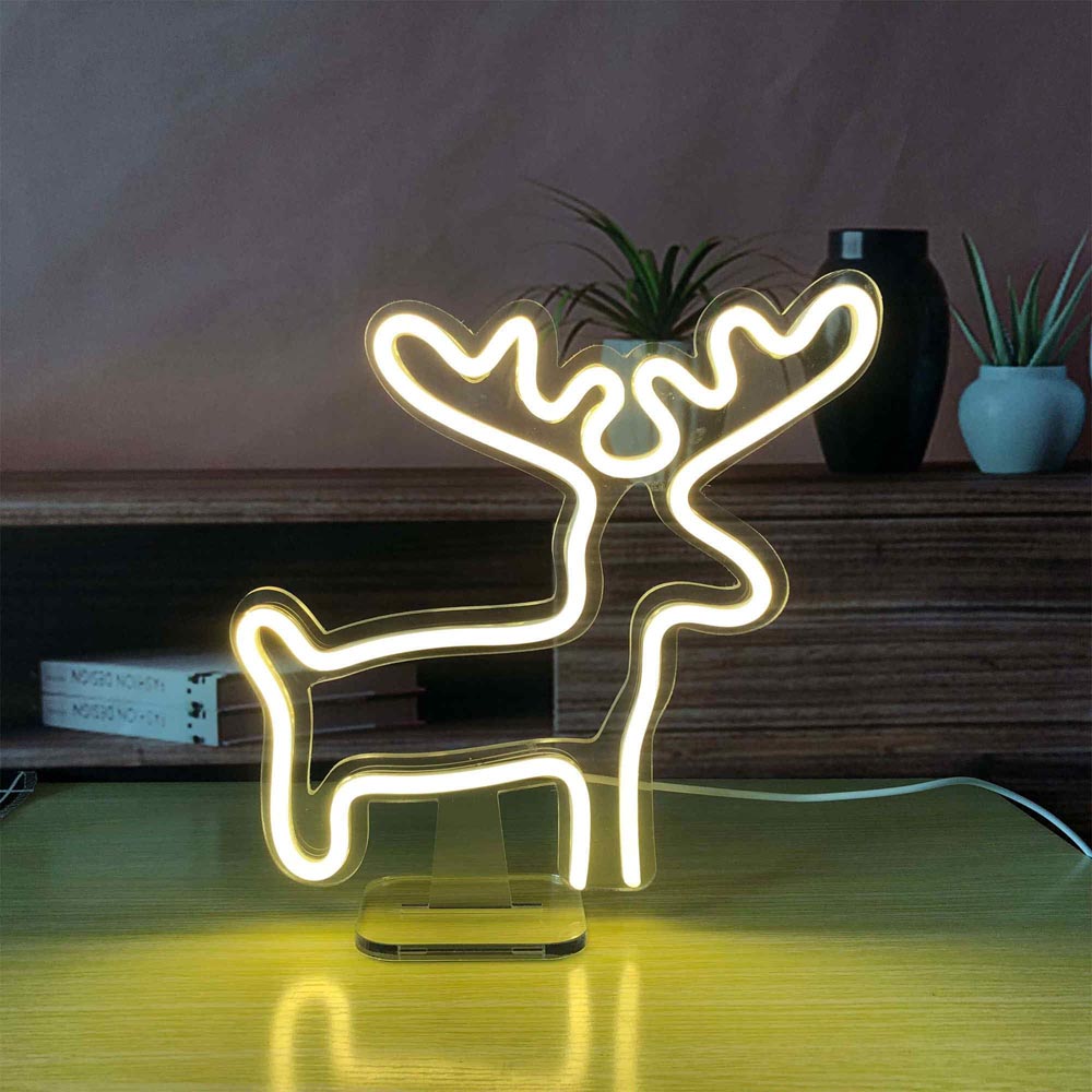 HDJSign - Small Deer USB Neon Sign HDJ Sign