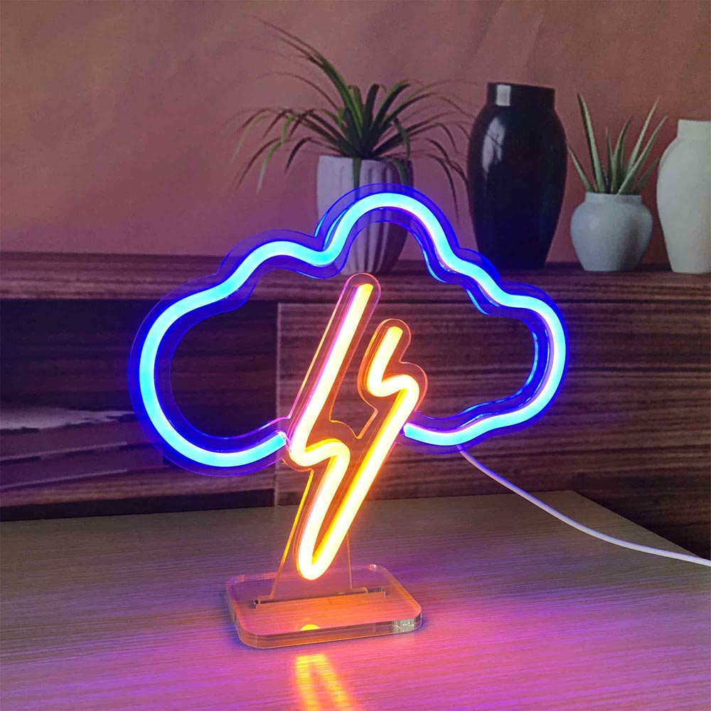 Led Neon Small HDJSign - Small Lightning Cloud USB Neon Sign