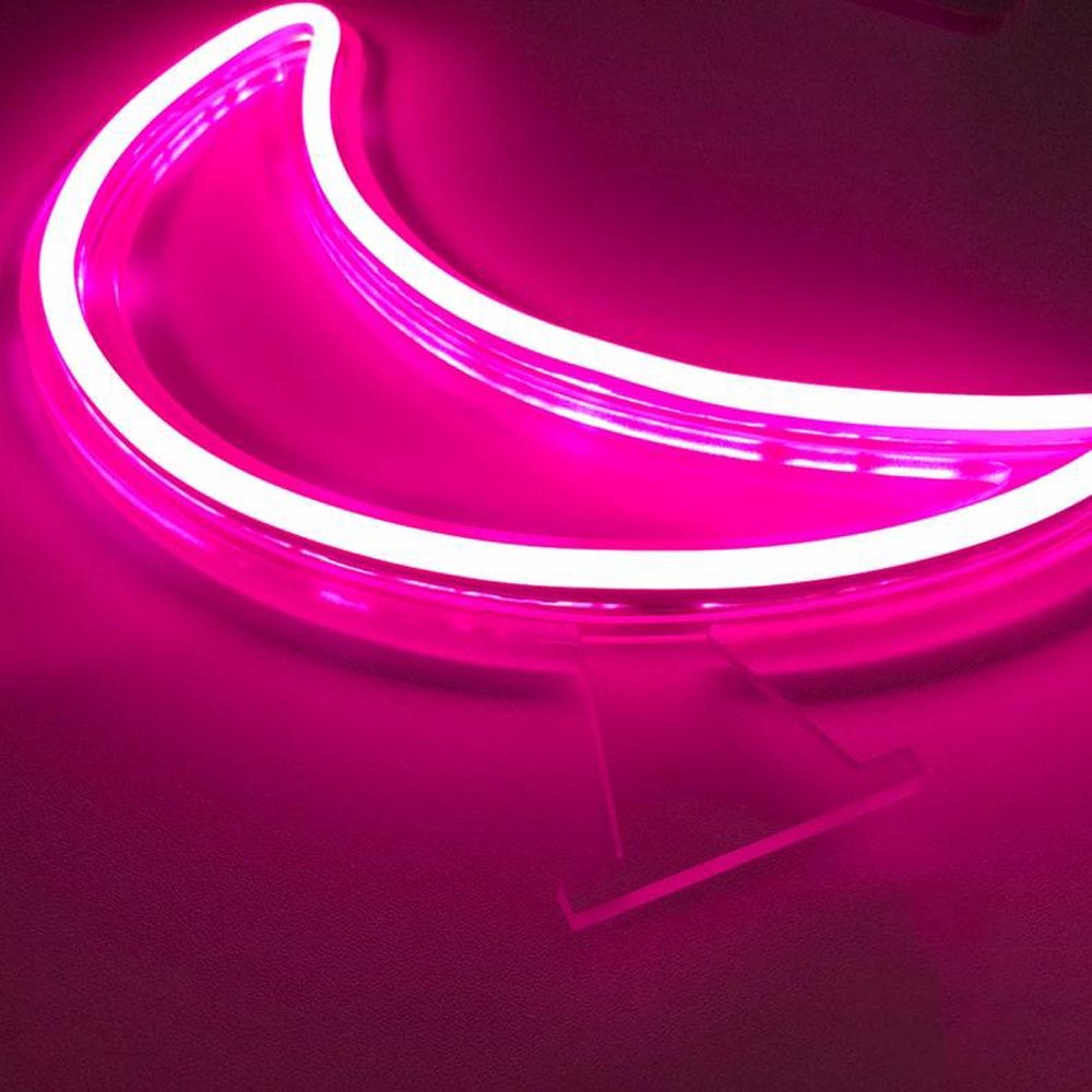 Left Right Neon Sign Small Moon | USB Neon Sign | HDJSign