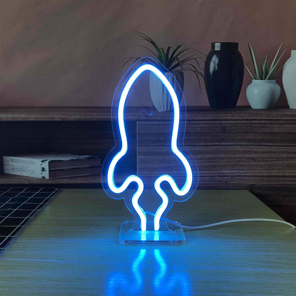 HDJSign - Small Rocket USB Neon Sign HDJ Sign