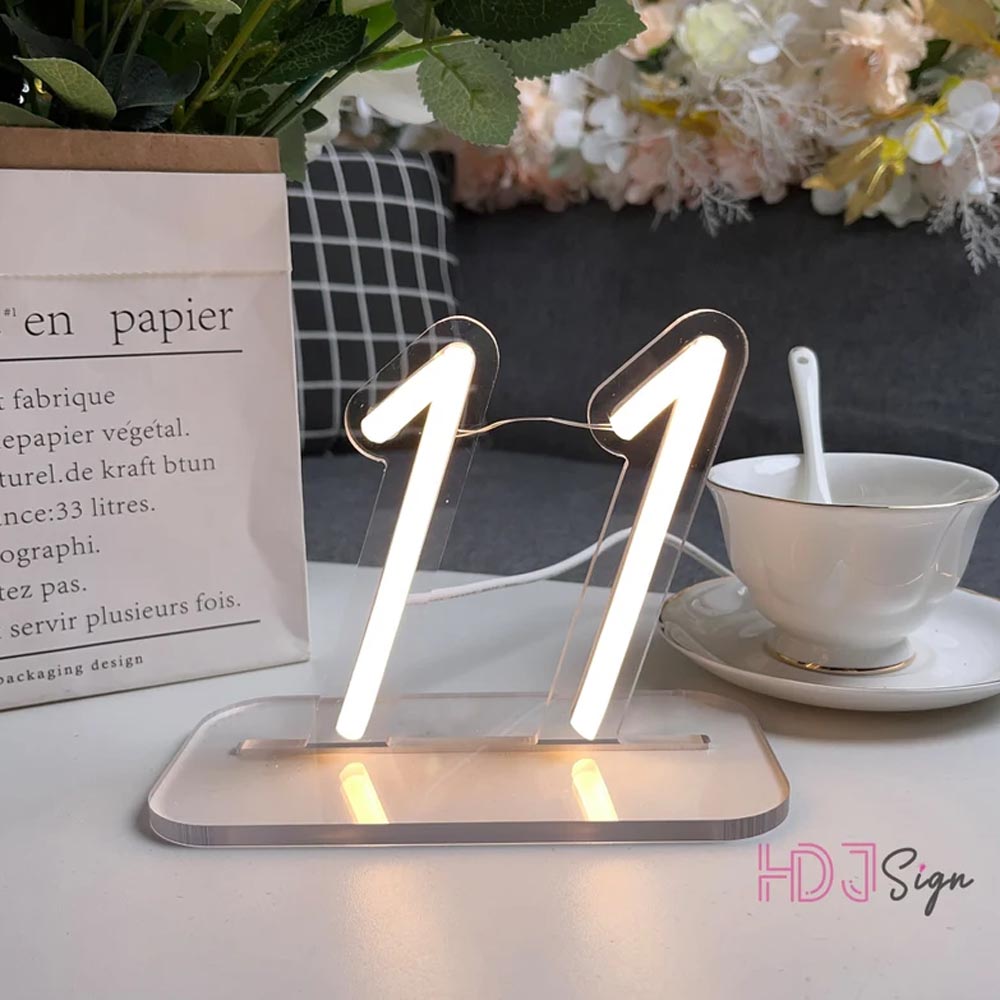 HDJSign - Small Wedding Table USB Neon Sign HDJ Sign