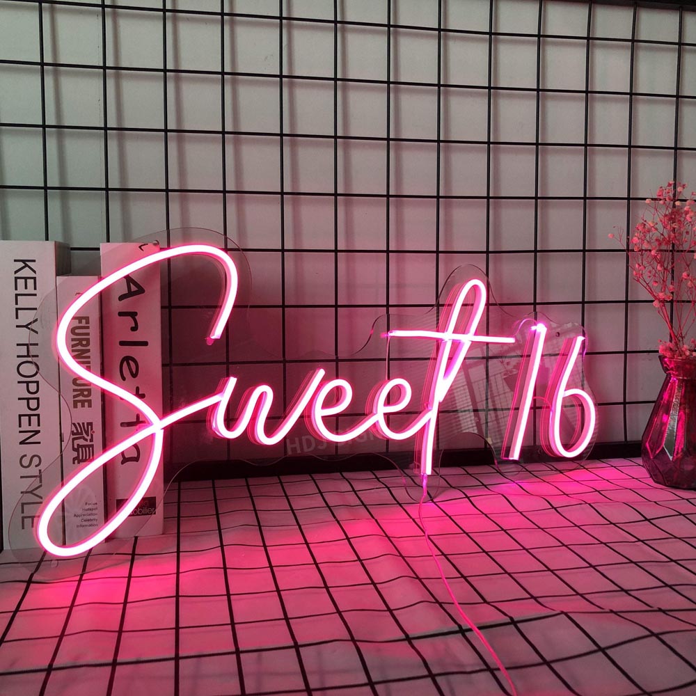 HDJSign - Sweet 16 Birthday Neon Sign HDJ Sign