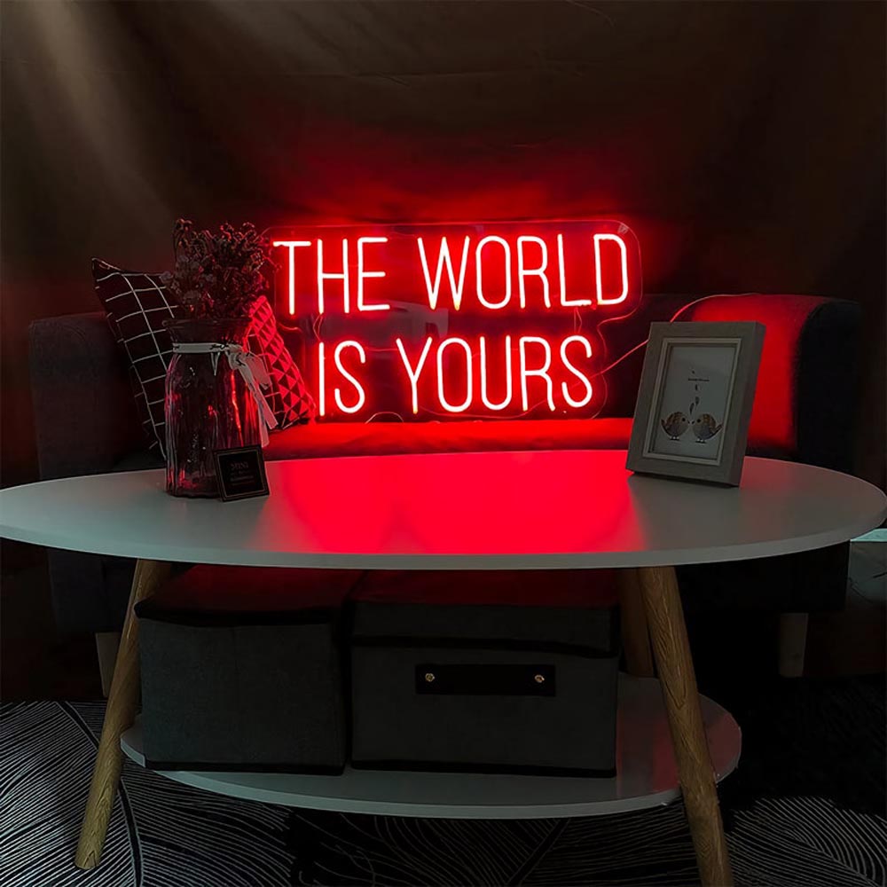 HDJSign - The World Is Yours Quote Neon Sign | HDJSign HDJ Sign