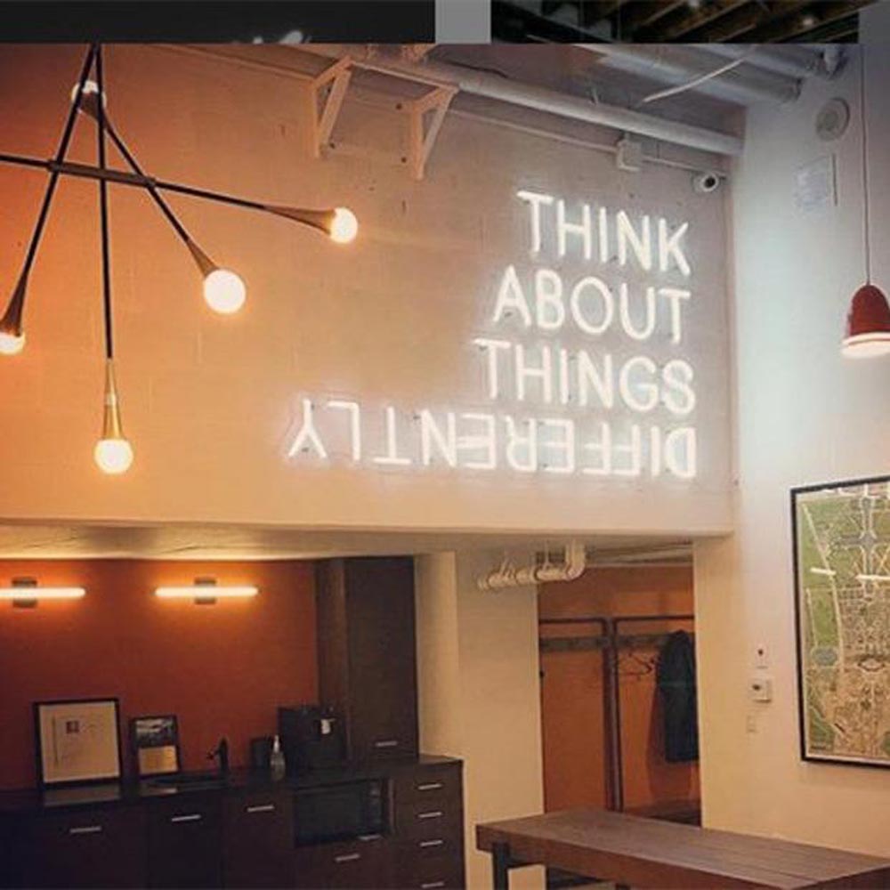 HDJSign - Think About Things Differently Only Quote Neon Sign HDJ Sign