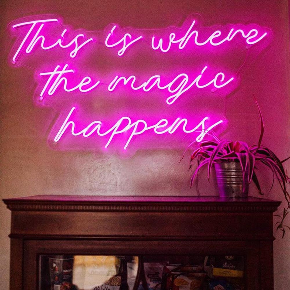 HDJSign - This Is Where The Magic Happens Quote Neon Sign HDJ Sign