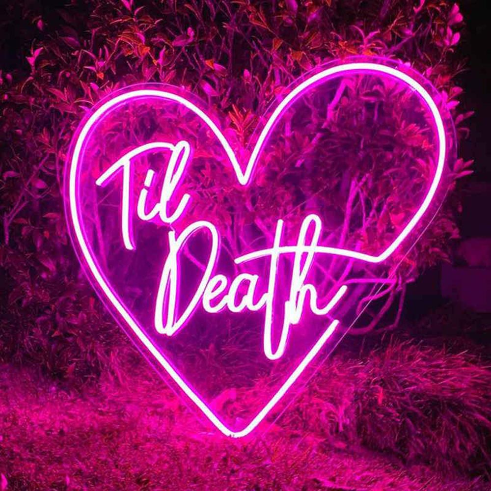 HDJSign - Til Death with Heart Wedding Neon Sign HDJ Sign