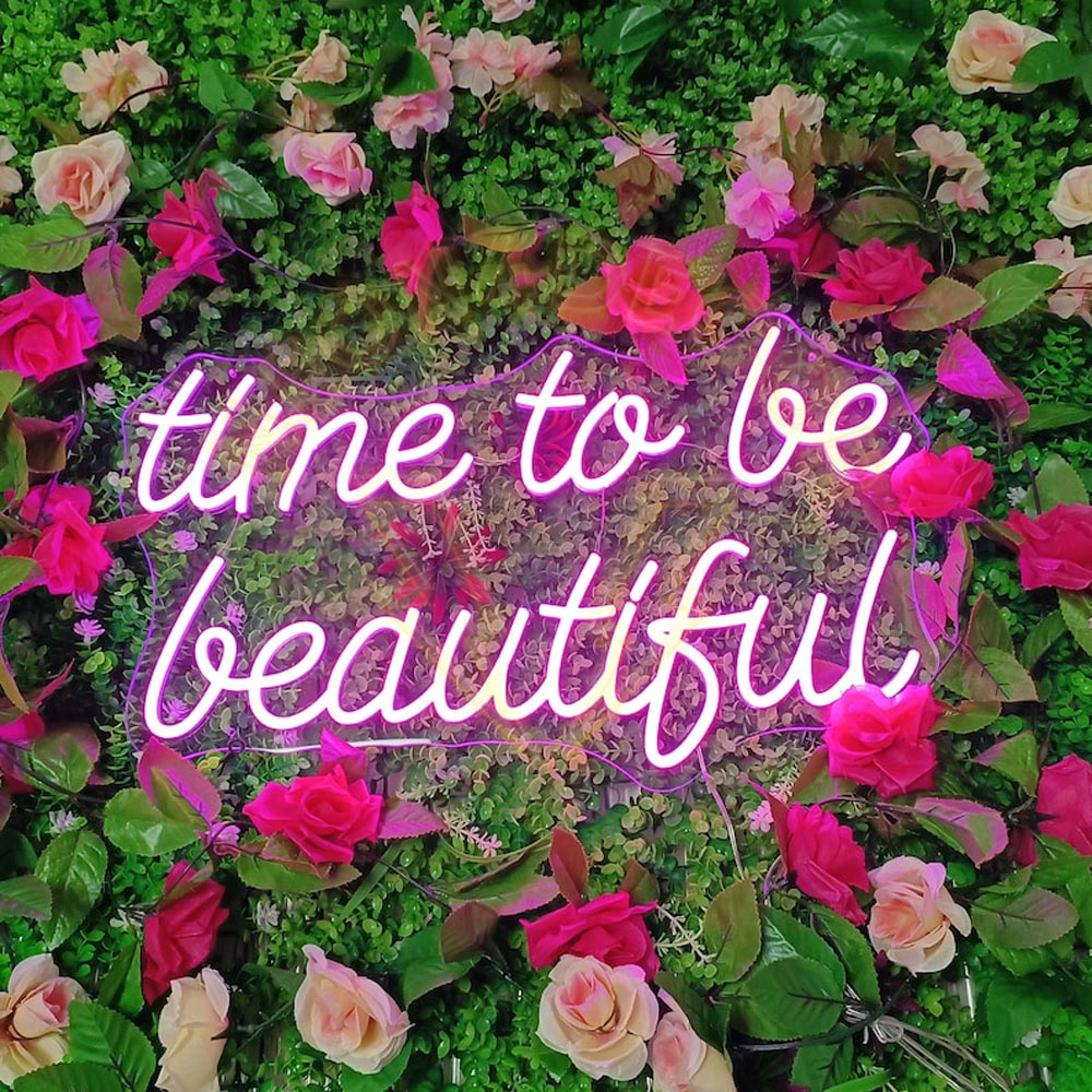 Time to Be Beautiful | Salon Neon Sign | HDJSign