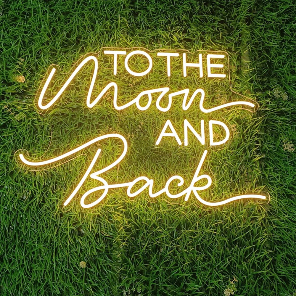 HDJSign - To The Moon And Back Wedding Neon Sign HDJ Sign