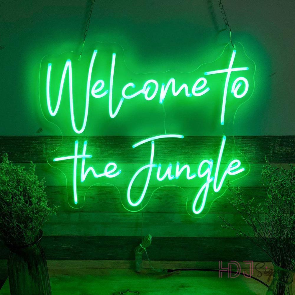 HDJSign - Welcome to The Jungle Quote Neon Sign HDJ Sign