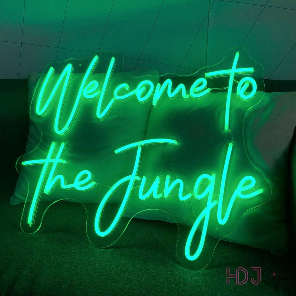 HDJSign - Welcome to The Jungle Quote Neon Sign HDJ Sign