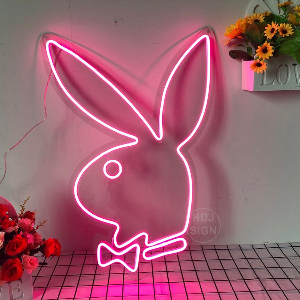 Custom Playboy Bunny LED Neon Sign Light Wall Decor For Bar Living