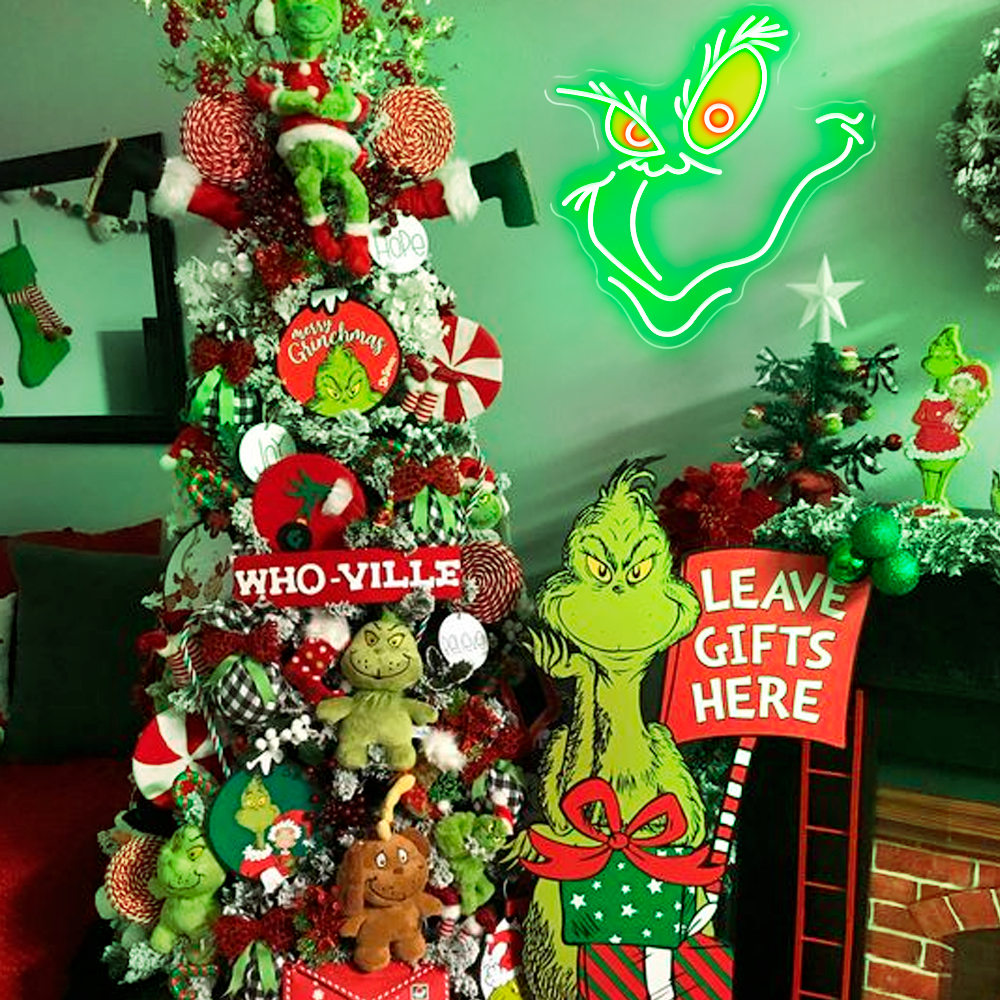 Grinch, Christmas Sign, Gift, Holiday Decor 