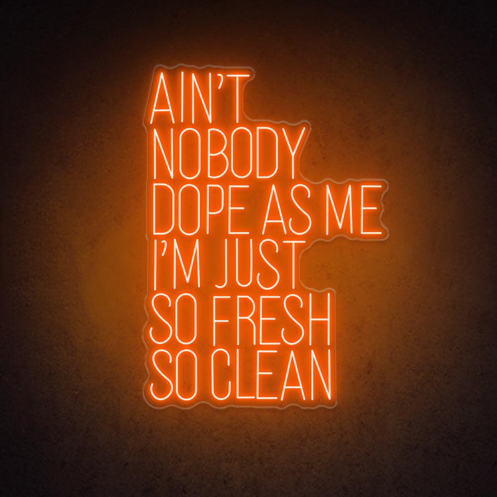 HDJSign - Ain't Nobody Dope as Me I'm Just So Fresh So Clean Quote Neon ...