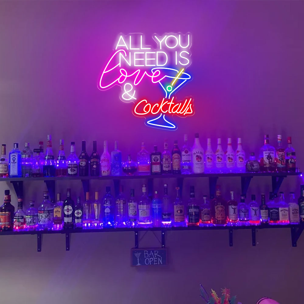 HDJSign - All You Need Is Love And Cocktail Bar Neon Sign HDJ Sign