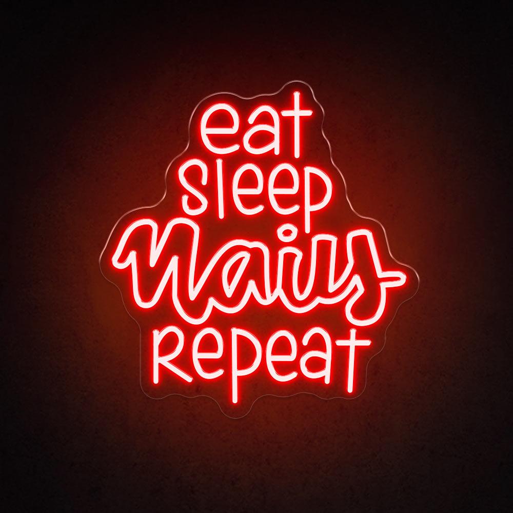 HDJSign - Eat Sleep Nails Repeat Salon Neon Sign HDJ Sign