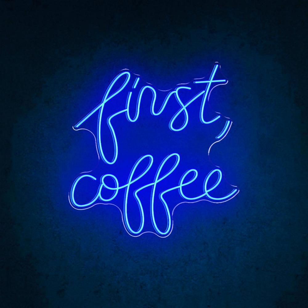 HDJSign - First Coffee Business Neon Sign HDJ Sign