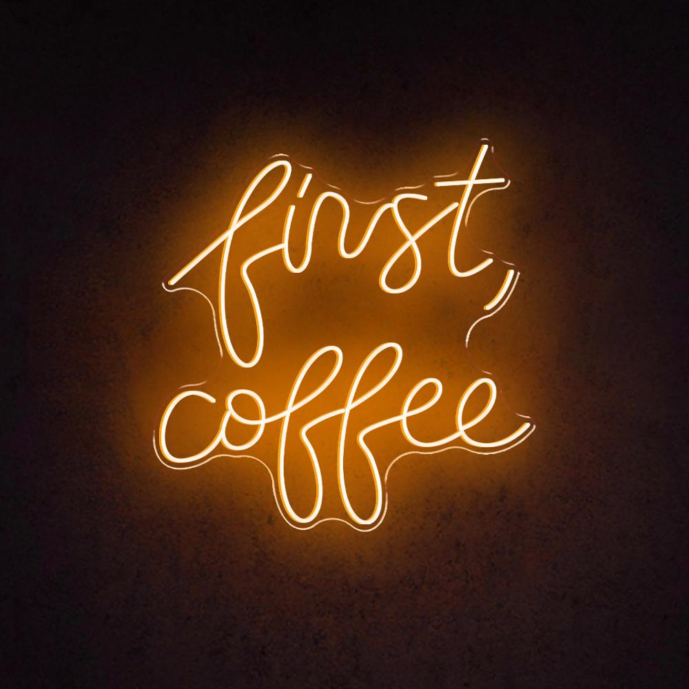 HDJSign - First Coffee Business Neon Sign HDJ Sign