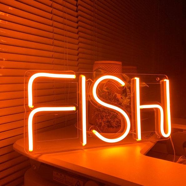 HDJSign - Fish Word Neon Sign HDJ Sign