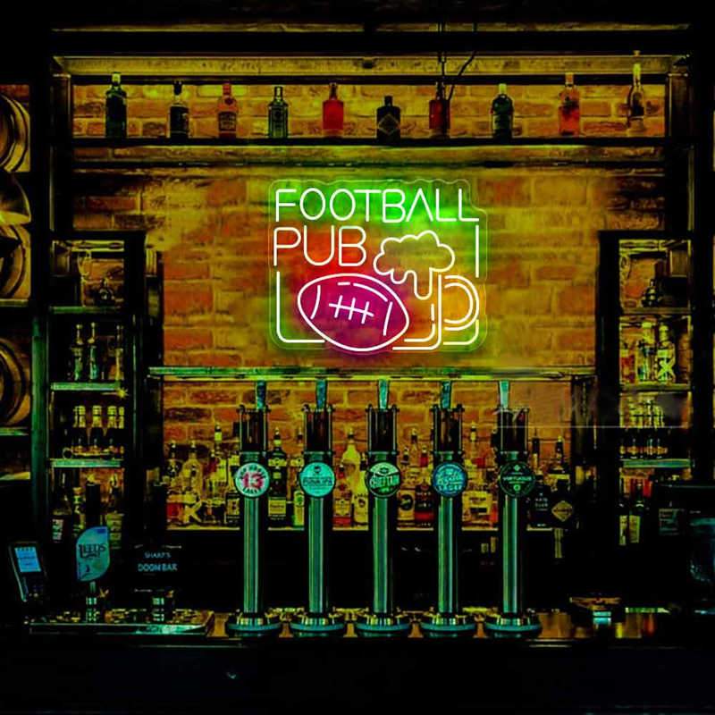 Pub Football Sign Football Pub | Bar Neon Sign | HDJSign