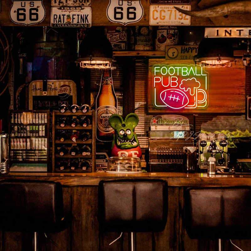 Pub Football Sign Football Pub | Bar Neon Sign | HDJSign