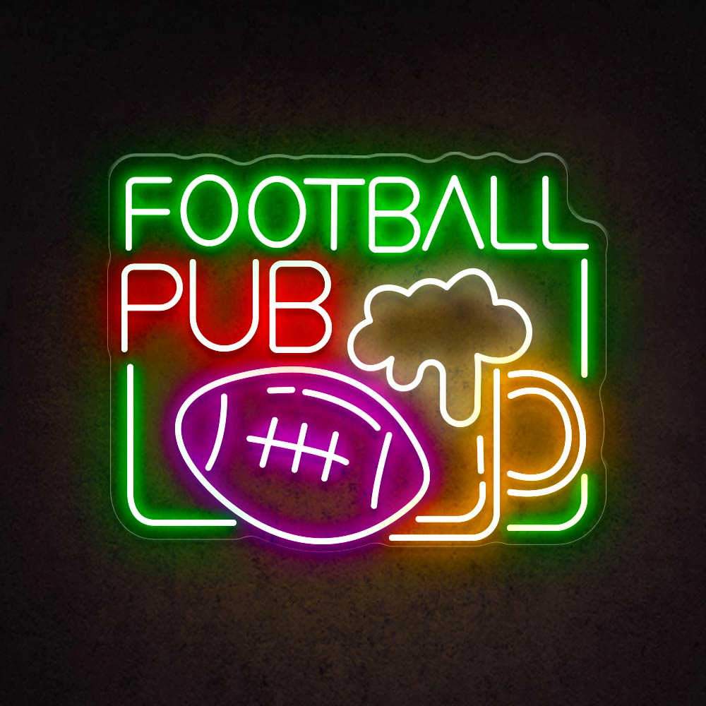 Pub Football Sign Football Pub | Bar Neon Sign | HDJSign