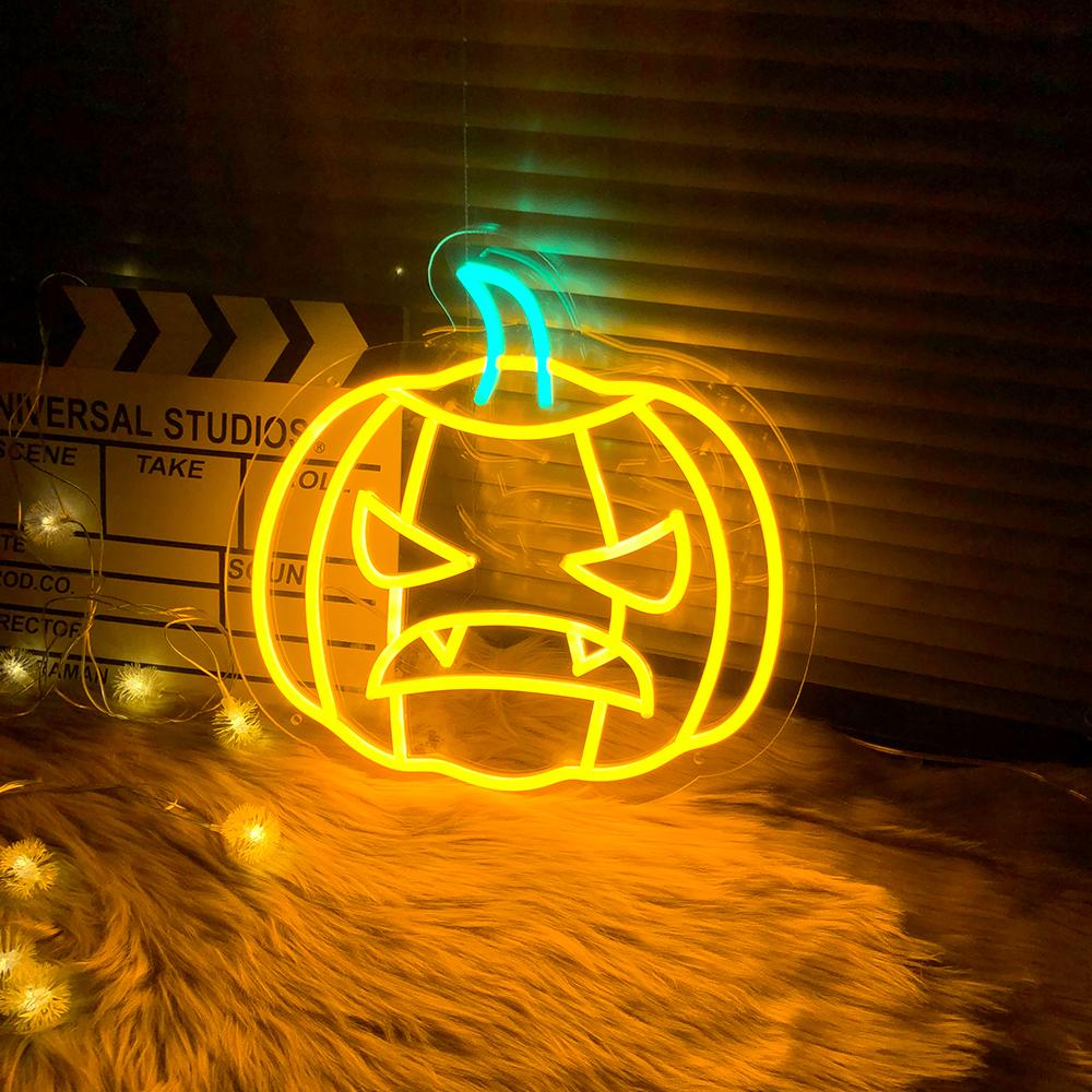 HDJSign - Halloween Evil Pumpkin Holiday Neon Sign HDJ Sign