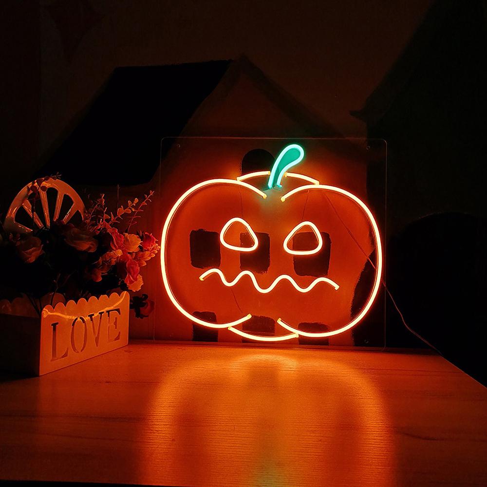 HDJSign - Halloween Evil Pumpkin Holiday Neon Sign HDJ Sign